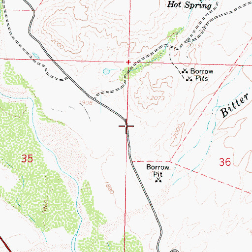 Topographic Map of Sandy Cemetery, AZ