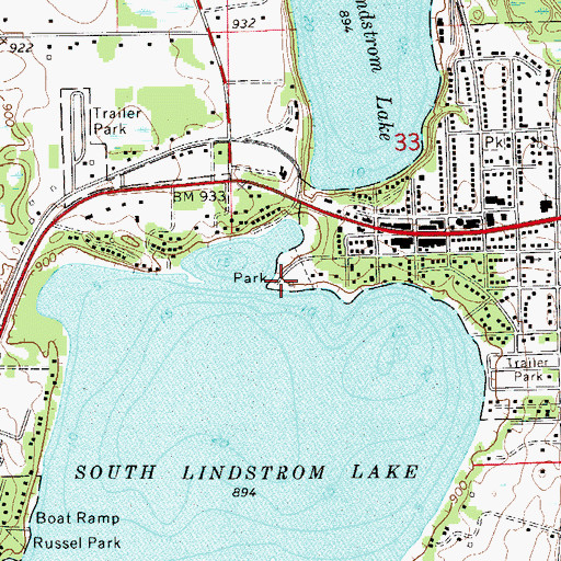 Topographic Map of Lindstrom Cemetery (historical), MN