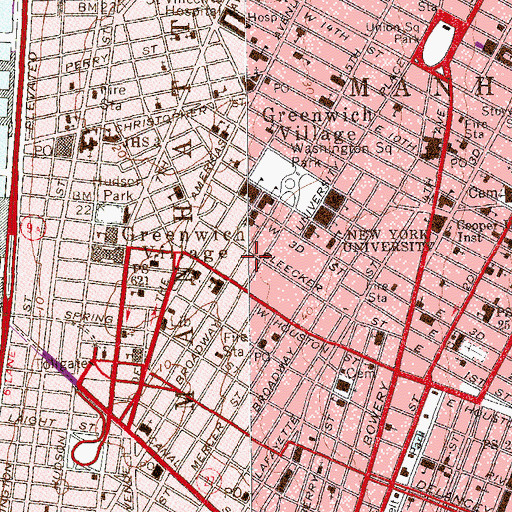 Topographic Map of Garrick Cinema (historical), NY