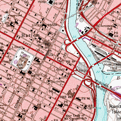 Topographic Map of Gotham Theatre (historical), NY