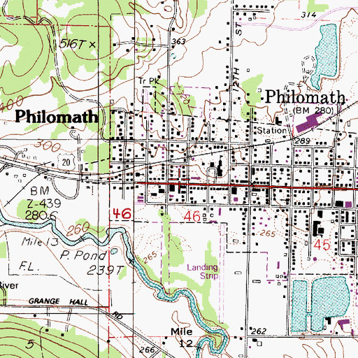 Topographic Map of Philomath Fire and Rescue Station 201, OR