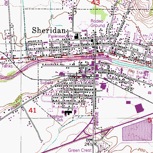 Topographic Map of Sheridan Fire District, OR