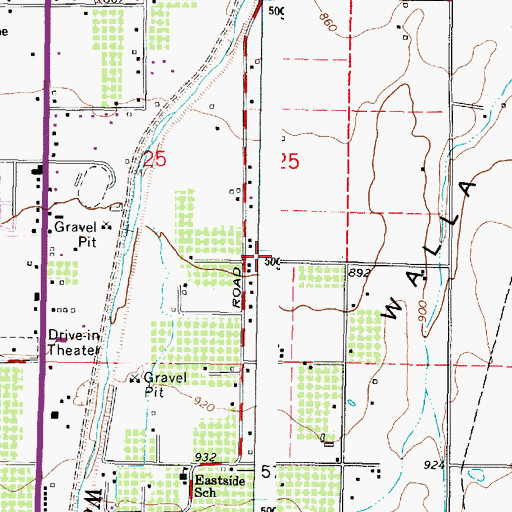 Topographic Map of Milton - Freewater Rural Fire District North Station, OR