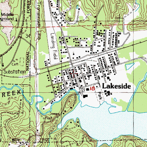 Topographic Map of Lakeside Rural Fire Protection District, OR