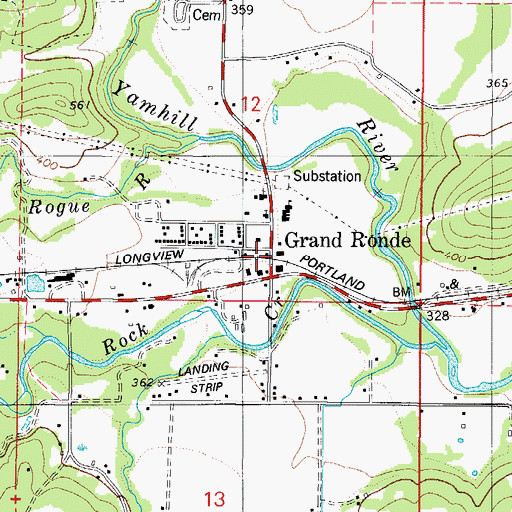 Topographic Map of West Valley Fire District Substation, OR