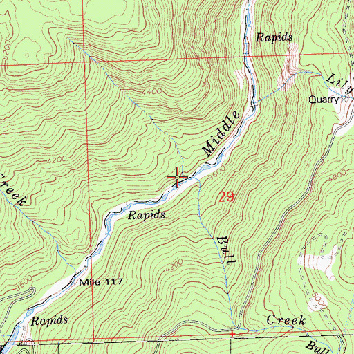 Topographic Map of Bull Creek, CA