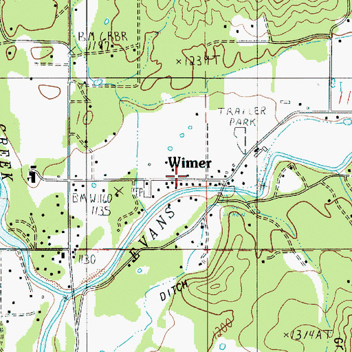 Topographic Map of Evans Valley Fire District 6, OR