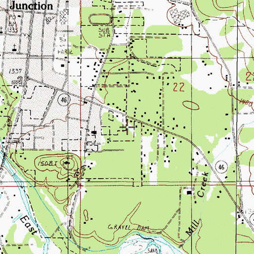 Topographic Map of Illinois Valley Fire District Station 1, OR