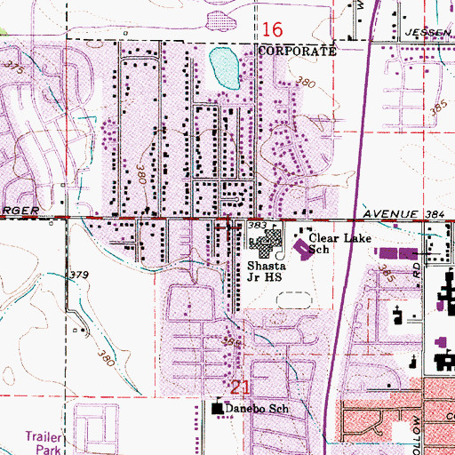 Topographic Map of Eugene Fire Station 7 Bethel Station, OR