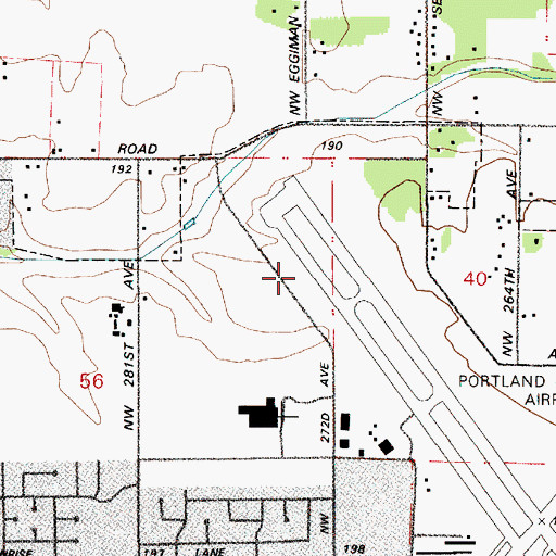 Topographic Map of Hillsboro Fire and Rescue Station 5 Jones Farm, OR