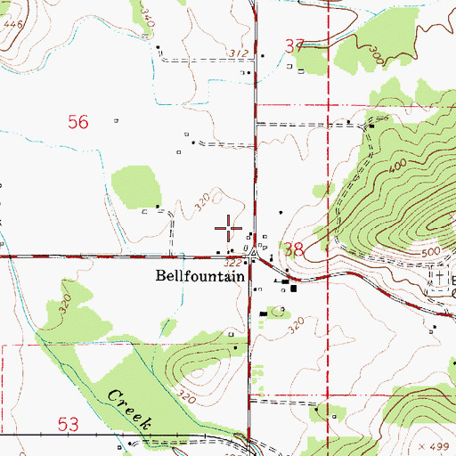 Topographic Map of Monroe Rural Fire Protection District Station 2, OR