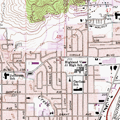 Topographic Map of Corvallis Fire Department Station 3, OR