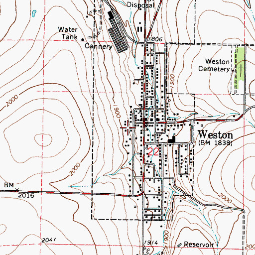 Topographic Map of East Umatilla County Rural Fire Protection District Station 1 Headquarters, OR