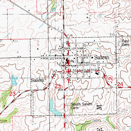 Topographic Map of Salem Fire and Rescue, IA