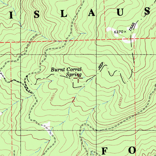 Topographic Map of Burnt Corral Spring, CA
