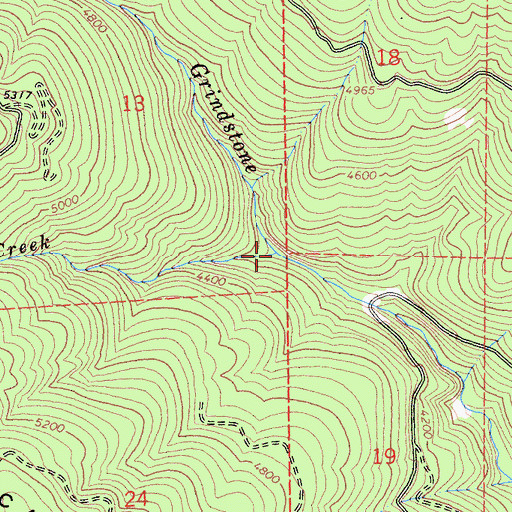 Topographic Map of Burnt Creek, CA