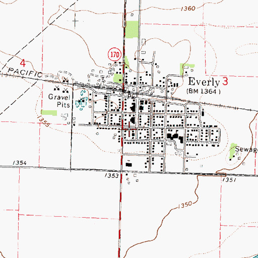 Topographic Map of Everly Fire and Rescue, IA