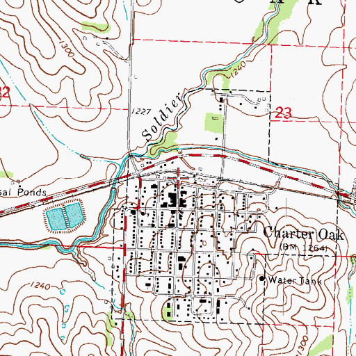 Topographic Map of Charter Oak Fire Department, IA