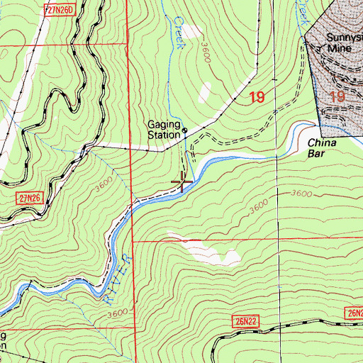 Topographic Map of Butt Creek, CA