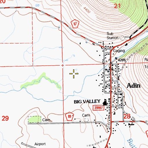 Topographic Map of Butte Creek, CA