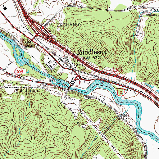 Topographic Map of Middlesex Fire Aid Stabilization Team Squad, VT