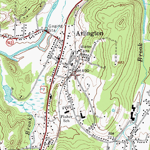Topographic Map of Arlington Rescue Squad, VT