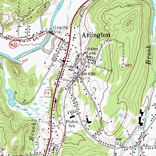 Topographic Map of Arlington Rescue Squad, VT