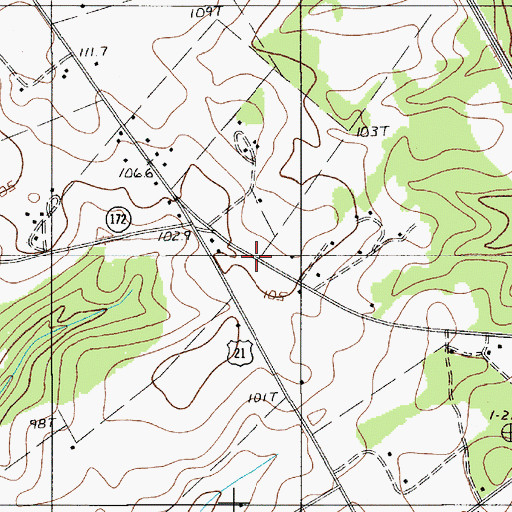 Topographic Map of Caw Caw Fire Department, SC