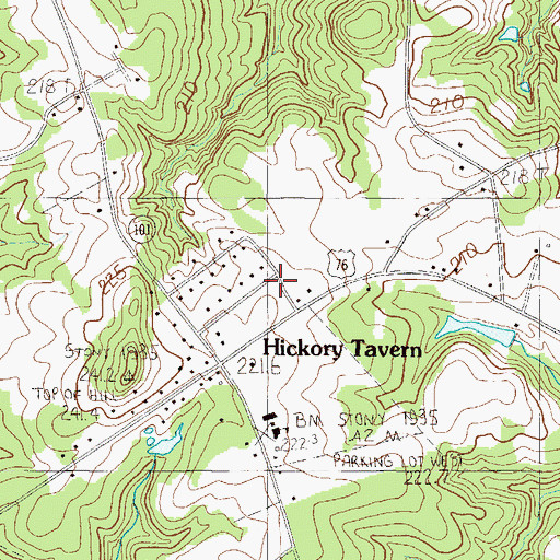 Topographic Map of Laurens County Fire Department Hickory Tavern Station 1, SC