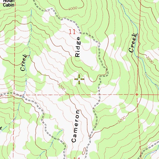 Topographic Map of Cameron Ridge, CA