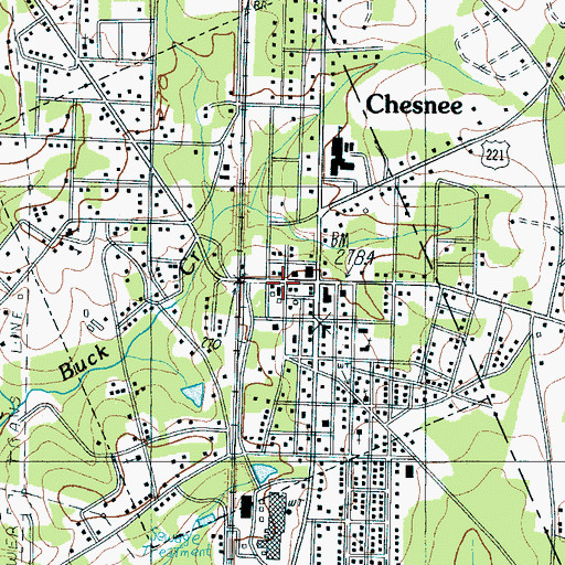 Topographic Map of Chesnee City Fire Department, SC