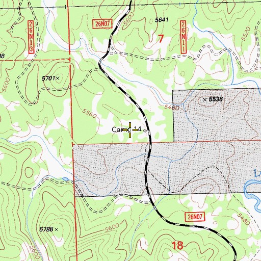 Topographic Map of Camp Fourteen, CA