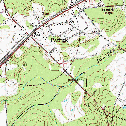 Topographic Map of Patrick Fire Department, SC