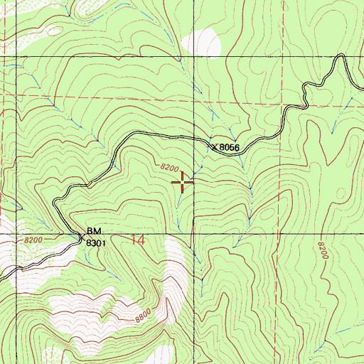 Topographic Map of Camp Sixty One D Campground, CA