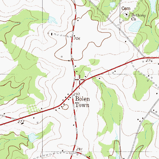 Topographic Map of Bolentown Fire Department, SC
