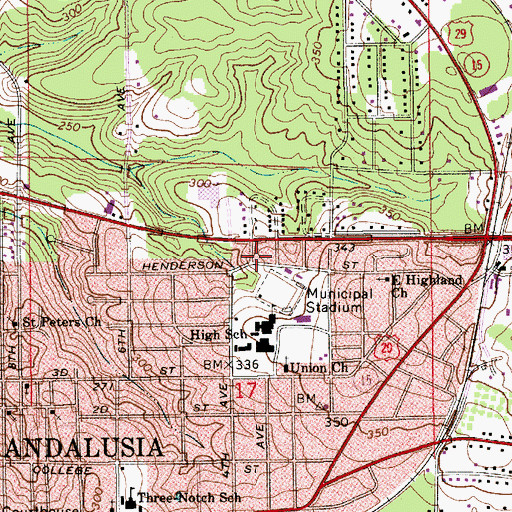 Topographic Map of Mason's Serenity House, AL