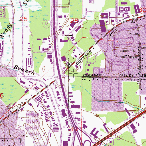 Topographic Map of Cottage Shops, AL