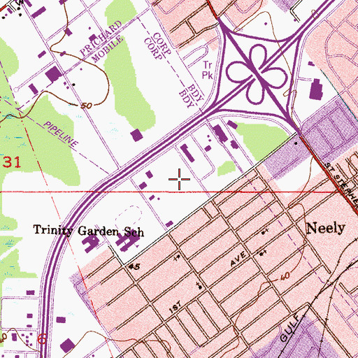 Topographic Map of North Beltline Commercial Park, AL