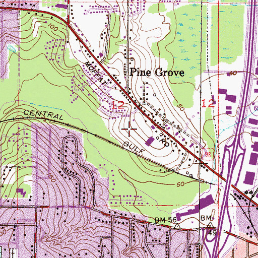 Topographic Map of Aces Trailer Park, AL