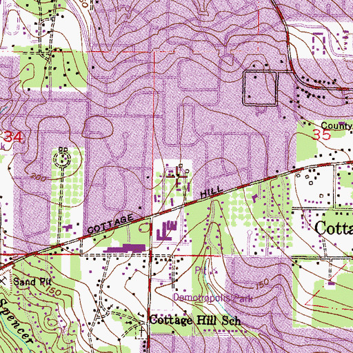 Topographic Map of Cottage Hill Executive Park, AL