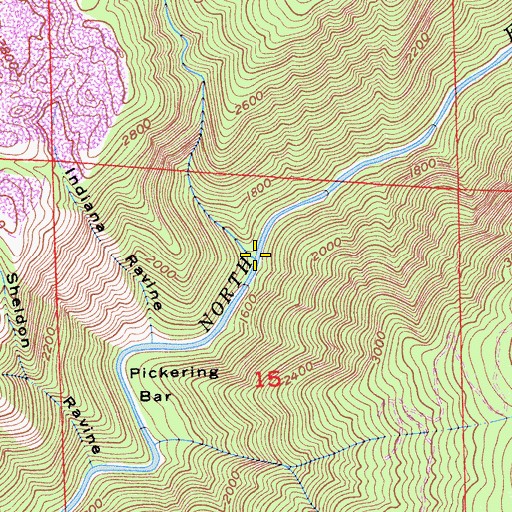 Topographic Map of Canyon Creek, CA