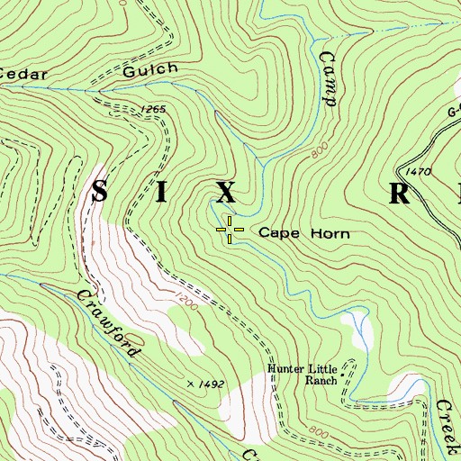 Topographic Map of Cape Horn, CA