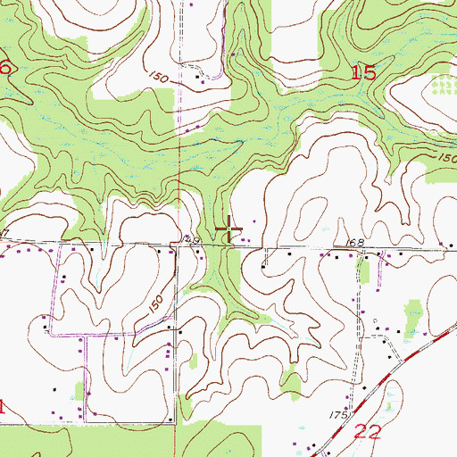Topographic Map of Antioch Church of God and Christ, AL