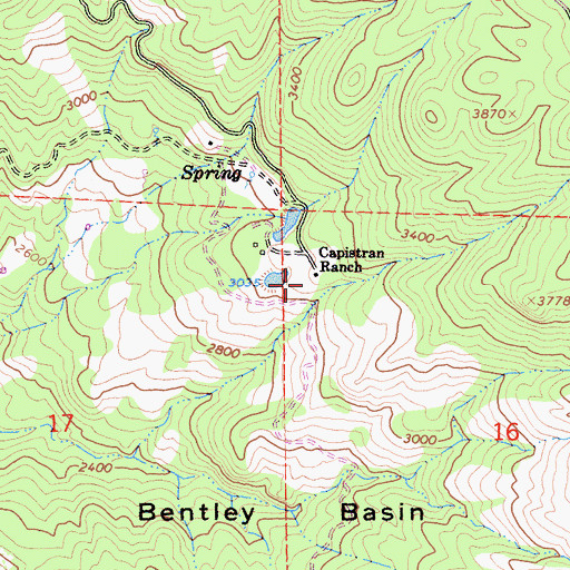 Topographic Map of Capistran Ranch, CA