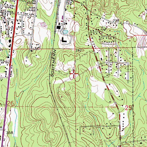 Topographic Map of Joe Davis Industrial Park, AL