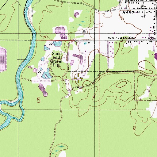 Topographic Map of East Brewton Wastewater Treatment Plant, AL