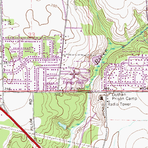 Topographic Map of Deer Run Mobile Home Park, AL