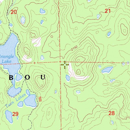 Topographic Map of Caribou Peak Wild Area, CA
