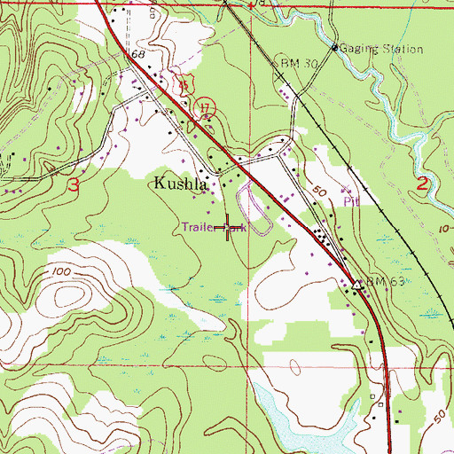 Topographic Map of Sullivans Mobile Home Park, AL