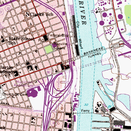 Topographic Map of Museum of Mobile, AL